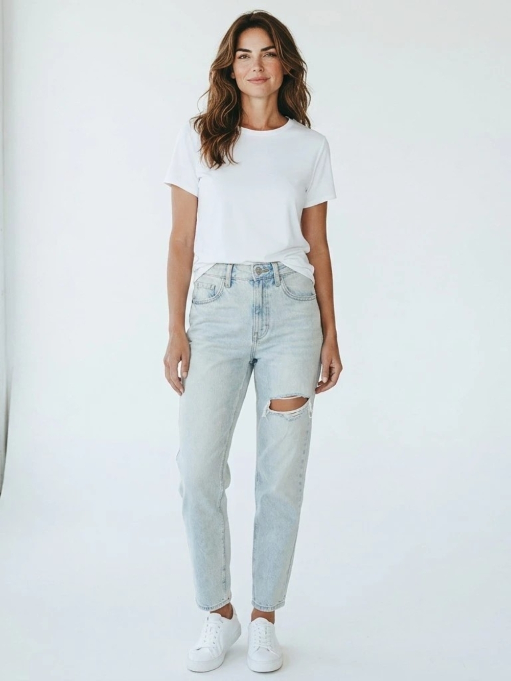 GARAGE Mom Baggy Demin Distressed Jeans